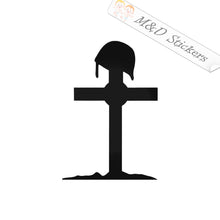 2x Army cross symbolic grave Vinyl Decal Sticker Different colors & size for Cars/Bikes/Windows