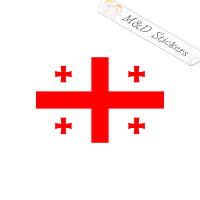 2x Georgia Flag Vinyl Decal Sticker Different colors & size for Cars/Bikes/Windows
