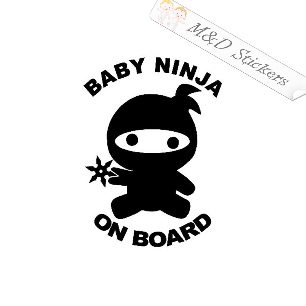 2x Baby Ninja on board Vinyl Decal Sticker Different colors & size for Cars/Bikes/Windows