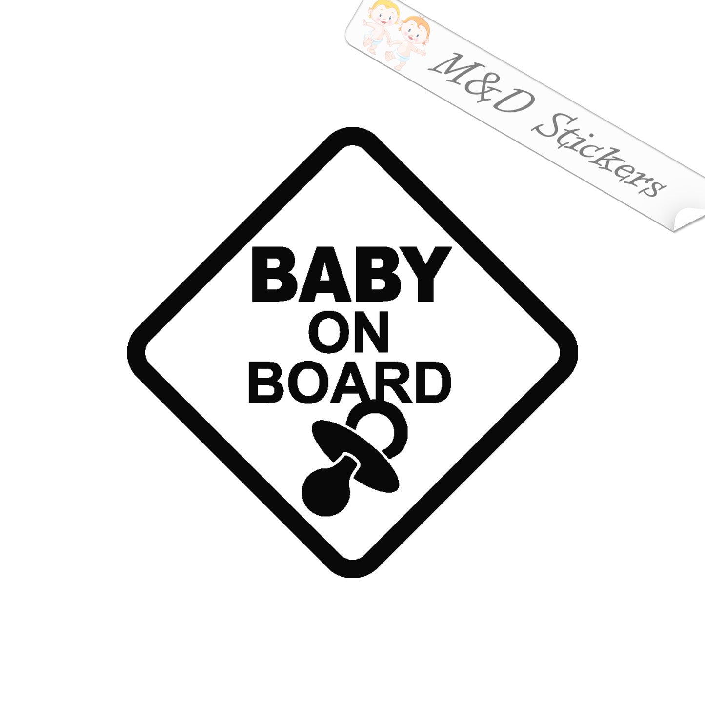 2x Baby on board Vinyl Decal Sticker Different colors & size for Cars/Bikes/Windows