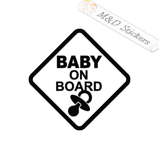 2x Baby on board Vinyl Decal Sticker Different colors & size for Cars/Bikes/Windows