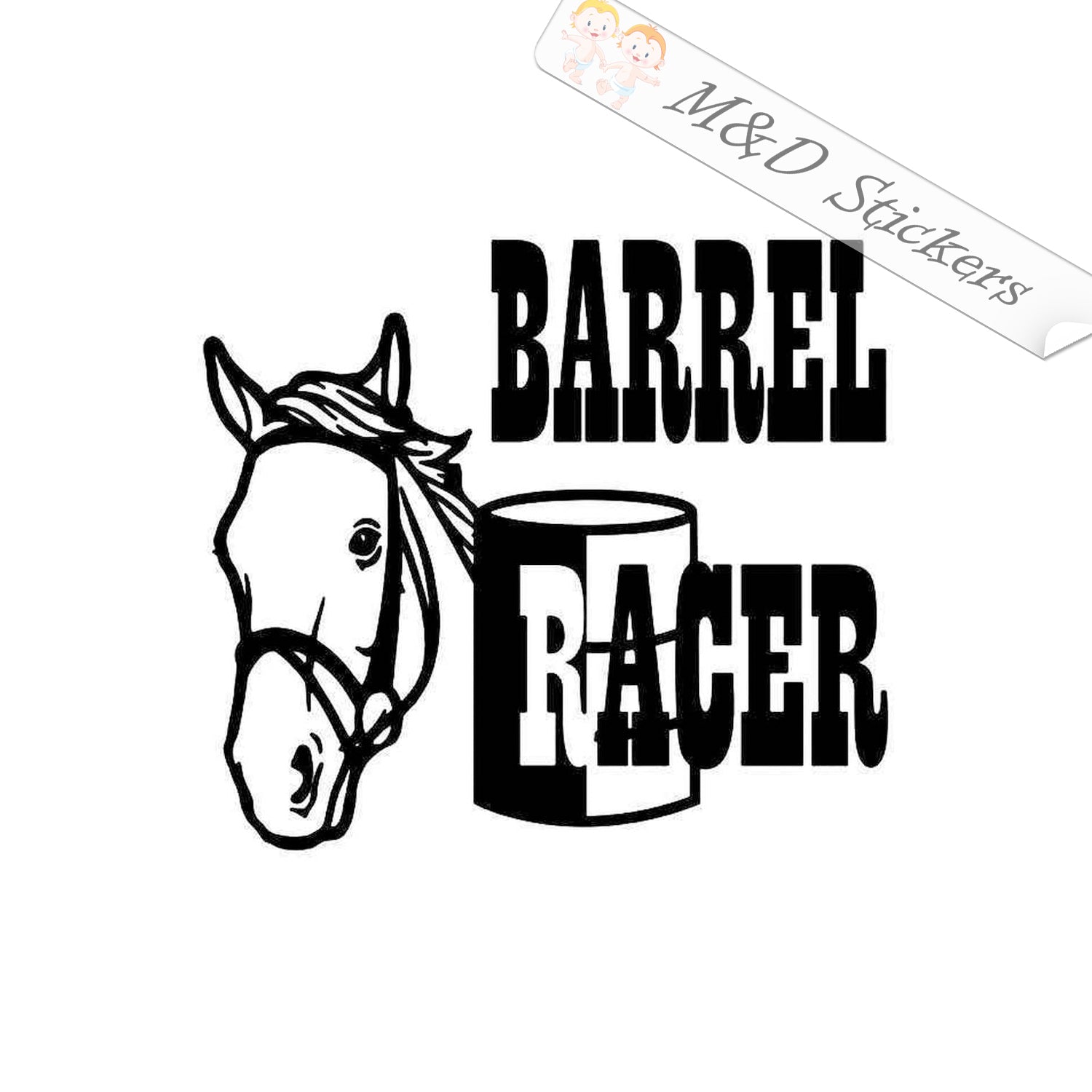 2x Barrel Racer Vinyl Decal Sticker Different colors & size for Cars/B ...
