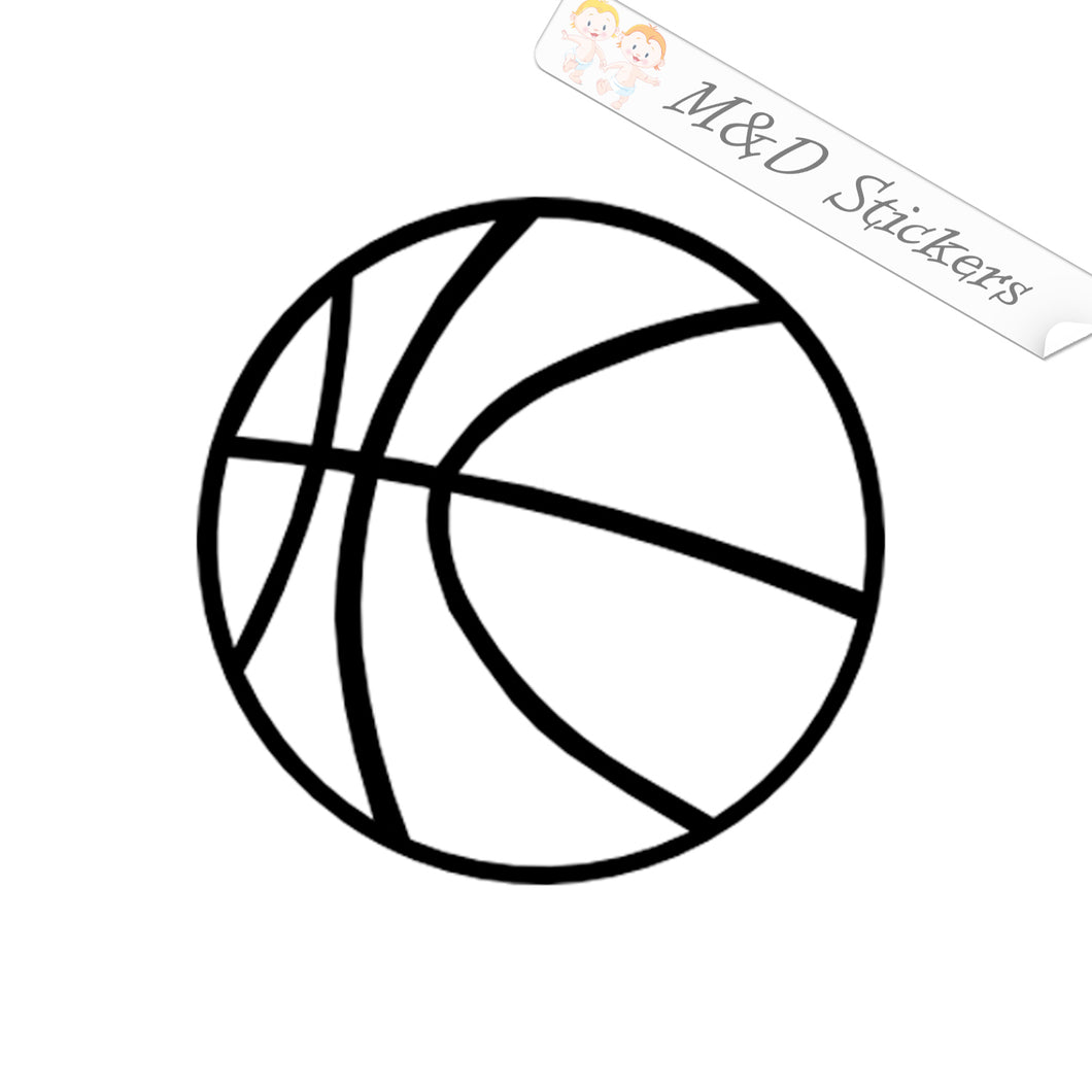 2x Basketball ball Vinyl Decal Sticker Different colors & size for Cars/Bikes/Windows