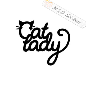 2x Cat Lady Mom Vinyl Decal Sticker Different colors & size for Cars/Bikes/Windows