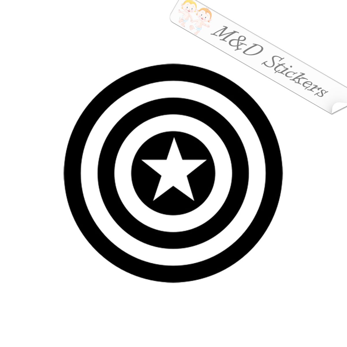 2x Captain America Shield Vinyl Decal Sticker Different colors & size M&D Stickers