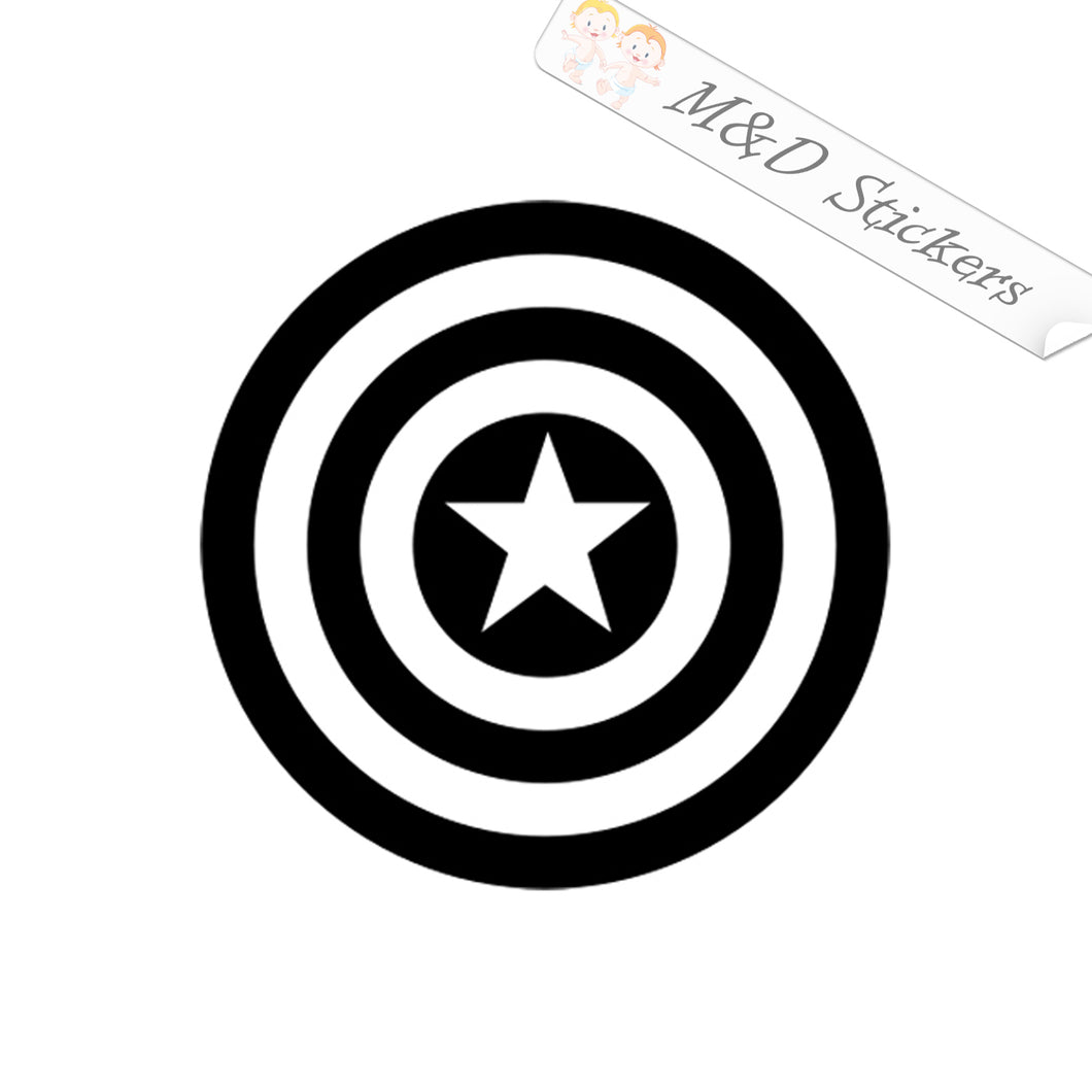2x Captain America Shield Vinyl Decal Sticker Different colors & size for Cars/Bikes/Windows