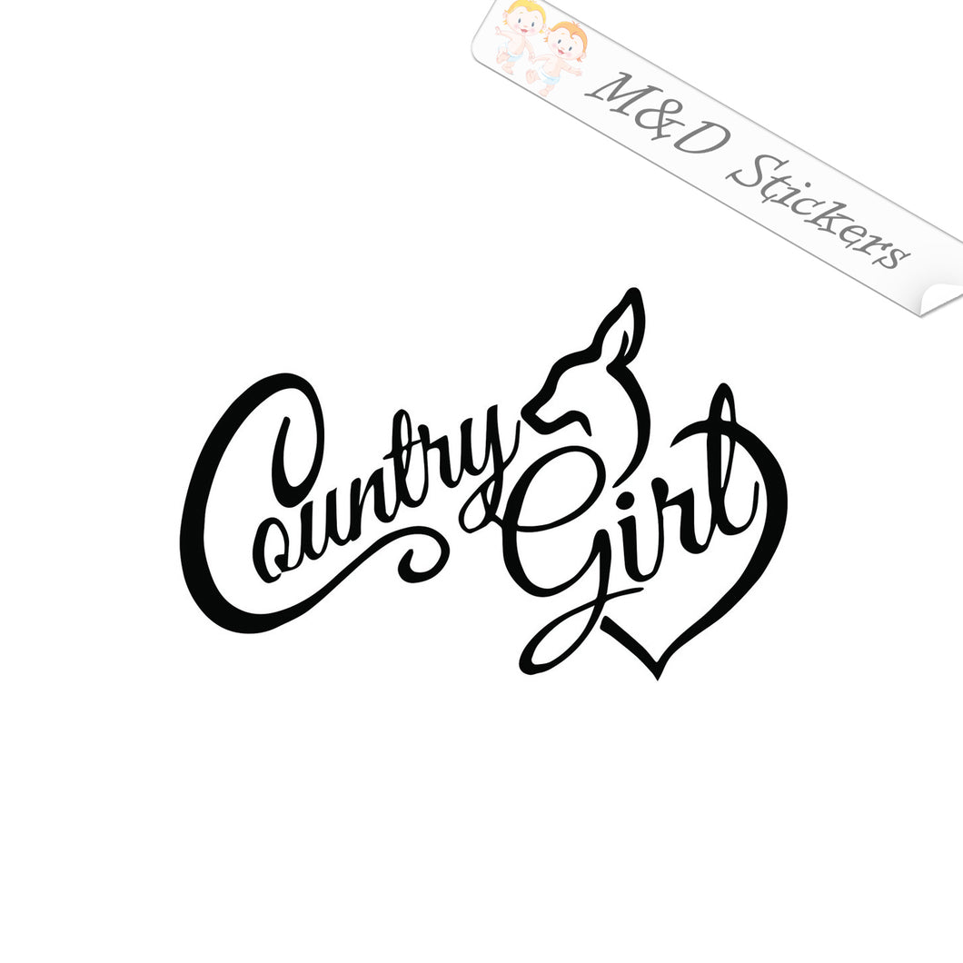 2x Country girl Vinyl Decal Sticker Different colors & size for Cars/Bikes/Windows