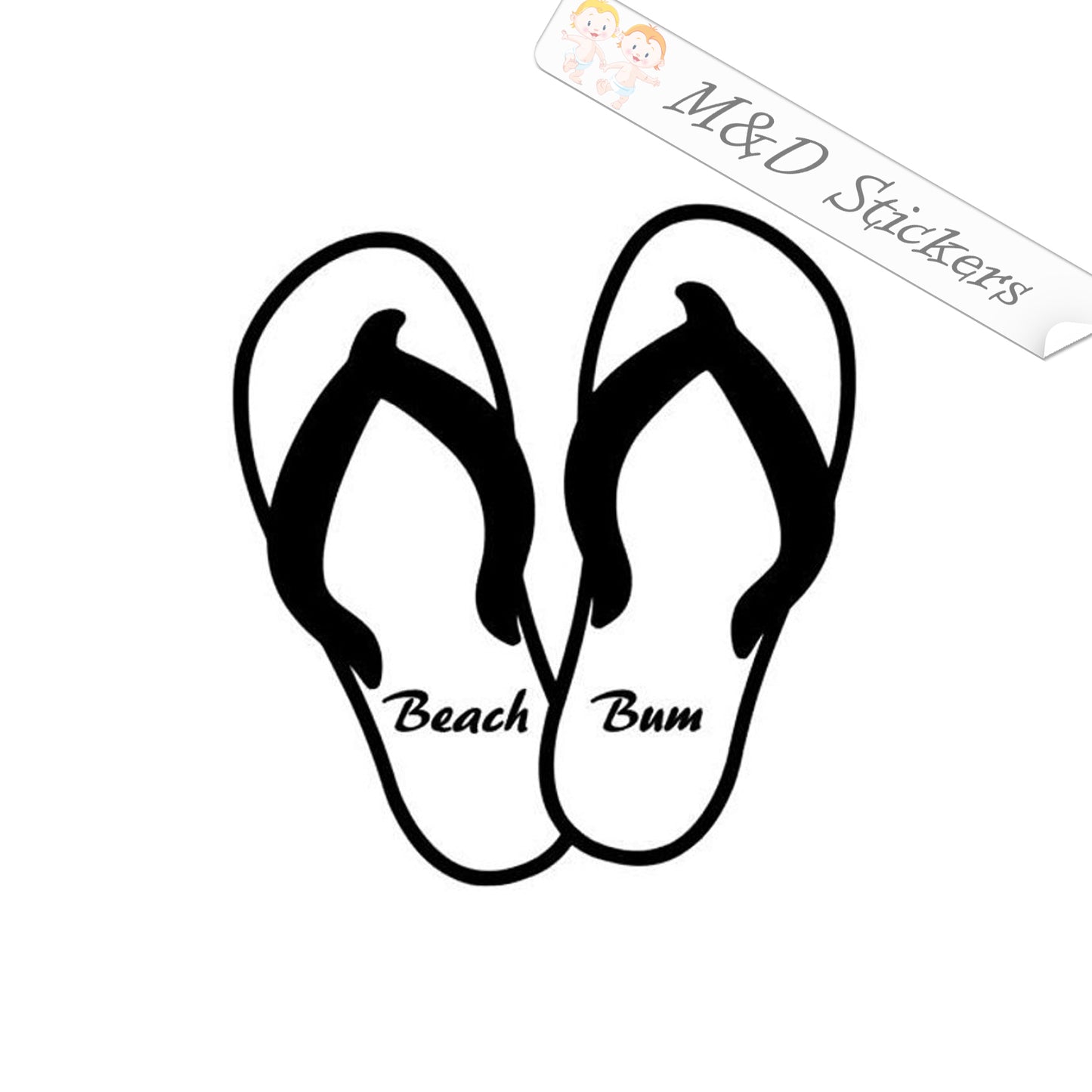 2x Beach bum Vinyl Decal Sticker Different colors & size for Cars/Bikes/Windows