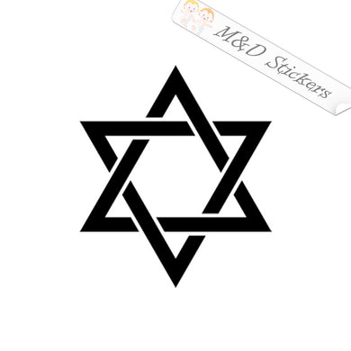 2x Star of David Jewish Vinyl Decal Sticker Different colors & size for Cars/Bikes/Windows