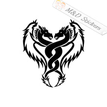 2x Two dragons Vinyl Decal Sticker Different colors & size for Cars/Bikes/Windows
