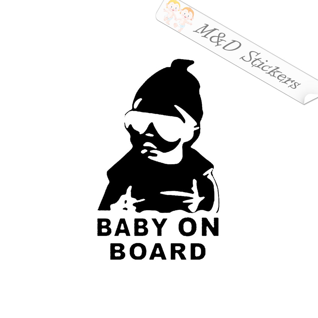 2x Cool Baby on board Vinyl Decal Sticker Different colors & size for Cars/Bikes/Windows