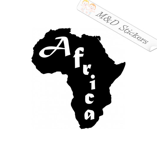 2x Africa continent shape Vinyl Decal Sticker Different colors & size for Cars/Bikes/Windows