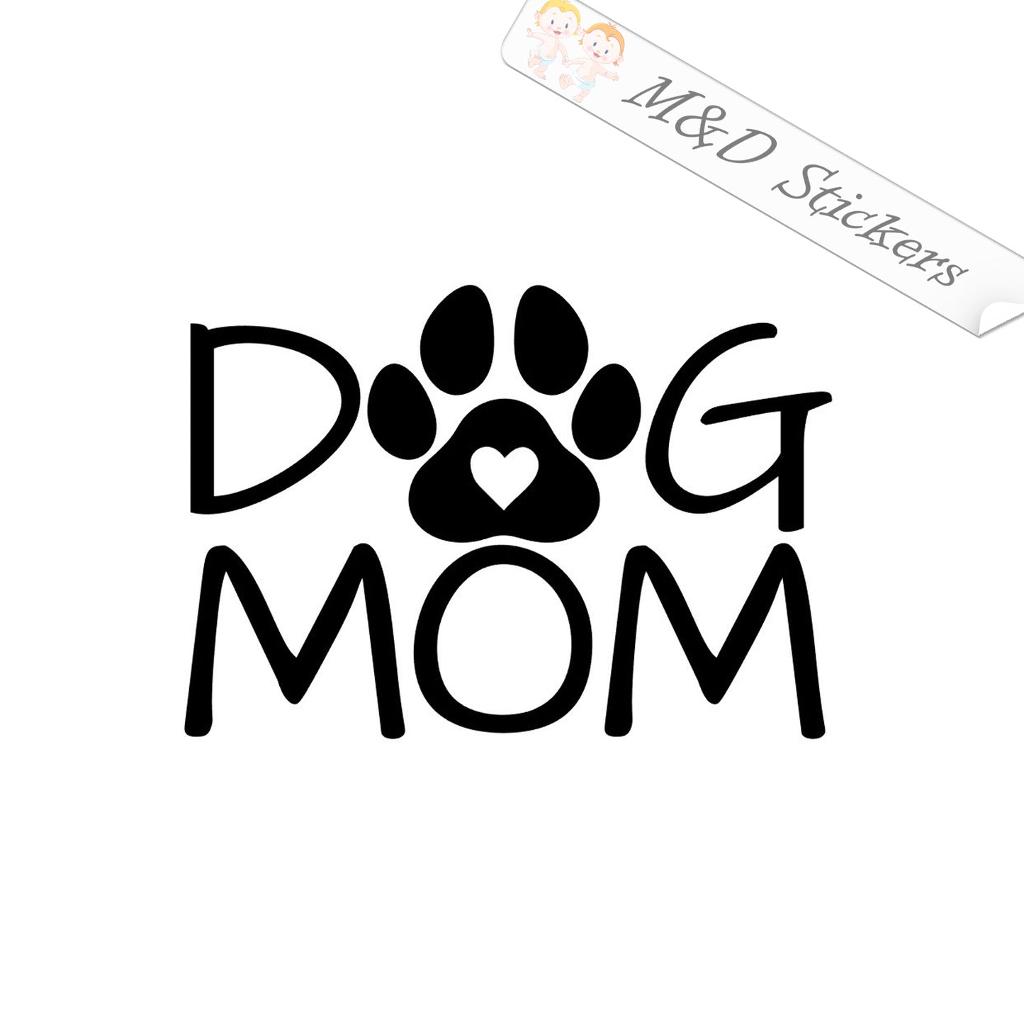 2x Dog Mom Paw Vinyl Decal Sticker Different colors & size for Cars/Bikes/Windows