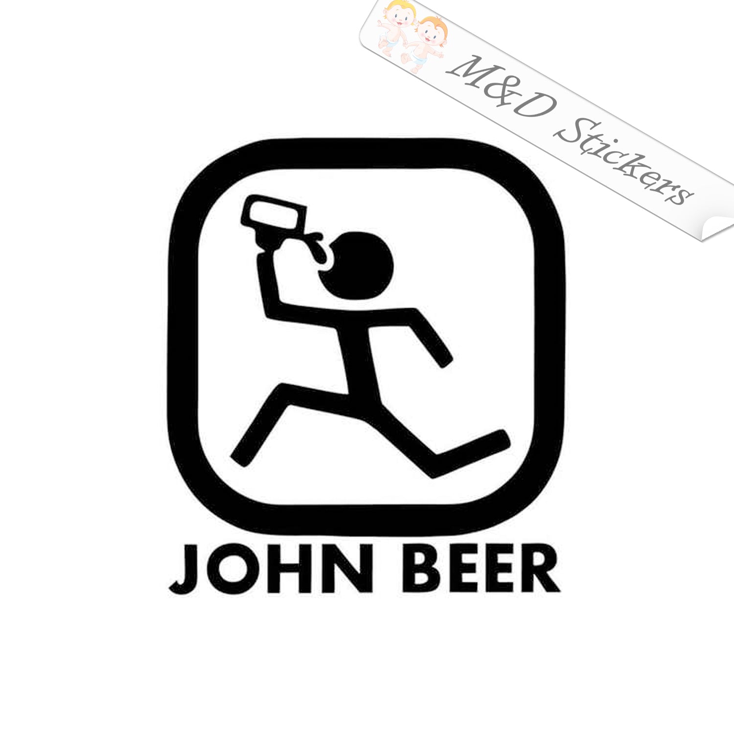 2x John Beer funny John Deere Logo Vinyl Decal Sticker Different color ...