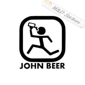 2x John Beer funny John Deere Logo Vinyl Decal Sticker Different colors & size for Cars/Bikes/Windows