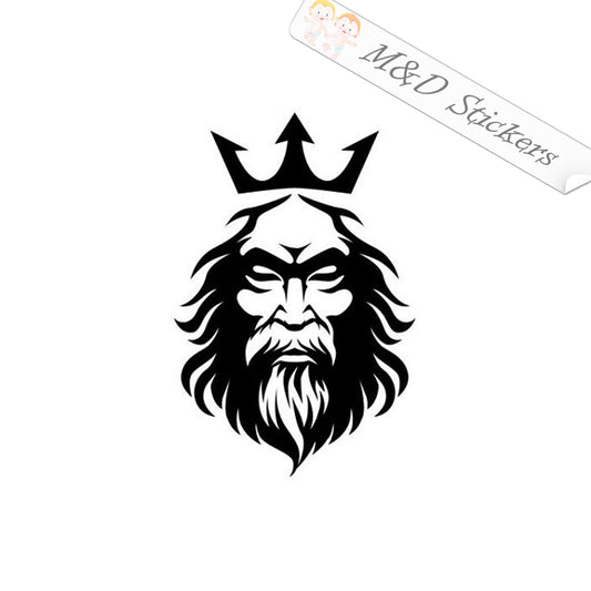 2x Neptune Poseidon Ancient Greek Roman Sea God Vinyl Decal Sticker Different colors & size for Cars/Bikes/Windows