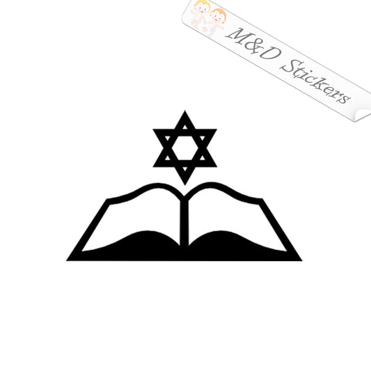 2x Star of David and a book Jewish Vinyl Decal Sticker Different colors & size for Cars/Bikes/Windows