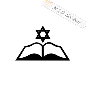 2x Star of David and a book Jewish Vinyl Decal Sticker Different colors & size for Cars/Bikes/Windows