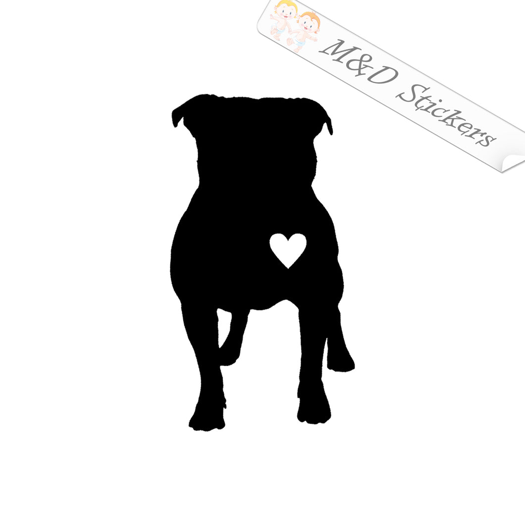 2x Love Pittbull Dog Vinyl Decal Sticker Different colors & size for Cars/Bikes/Windows