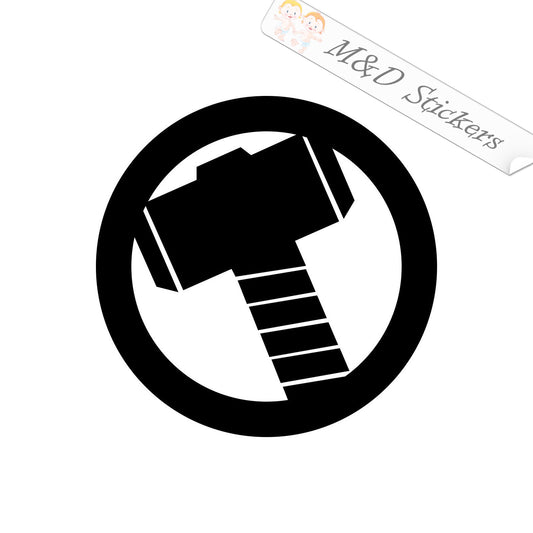 2x Thor Hammer Vinyl Decal Sticker Different colors & size for Cars/Bikes/Windows