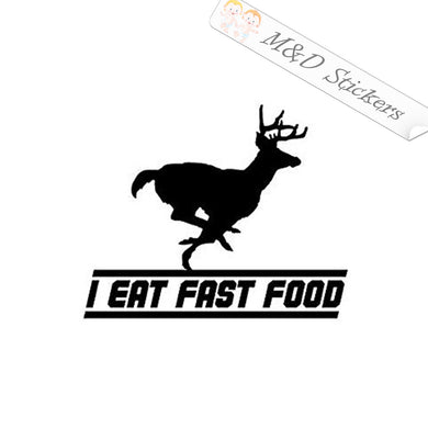 2x Running Deere I eat fast food Vinyl Decal Sticker Different colors & size for Cars/Bikes/Windows