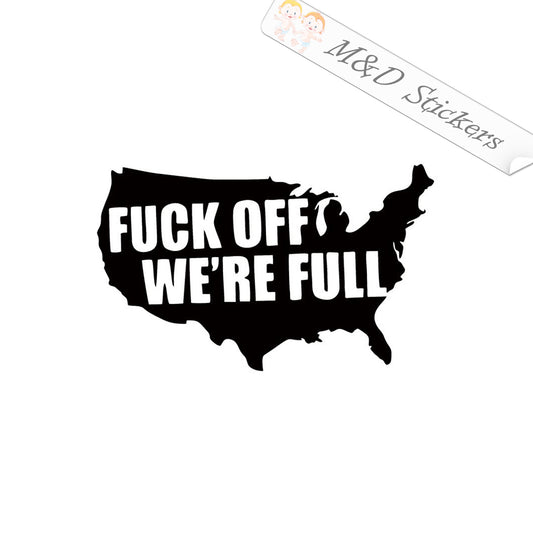 2x United States silhouette Borders Shape We are full Vinyl Decal Sticker Different colors & size for Cars/Bikes/Windows