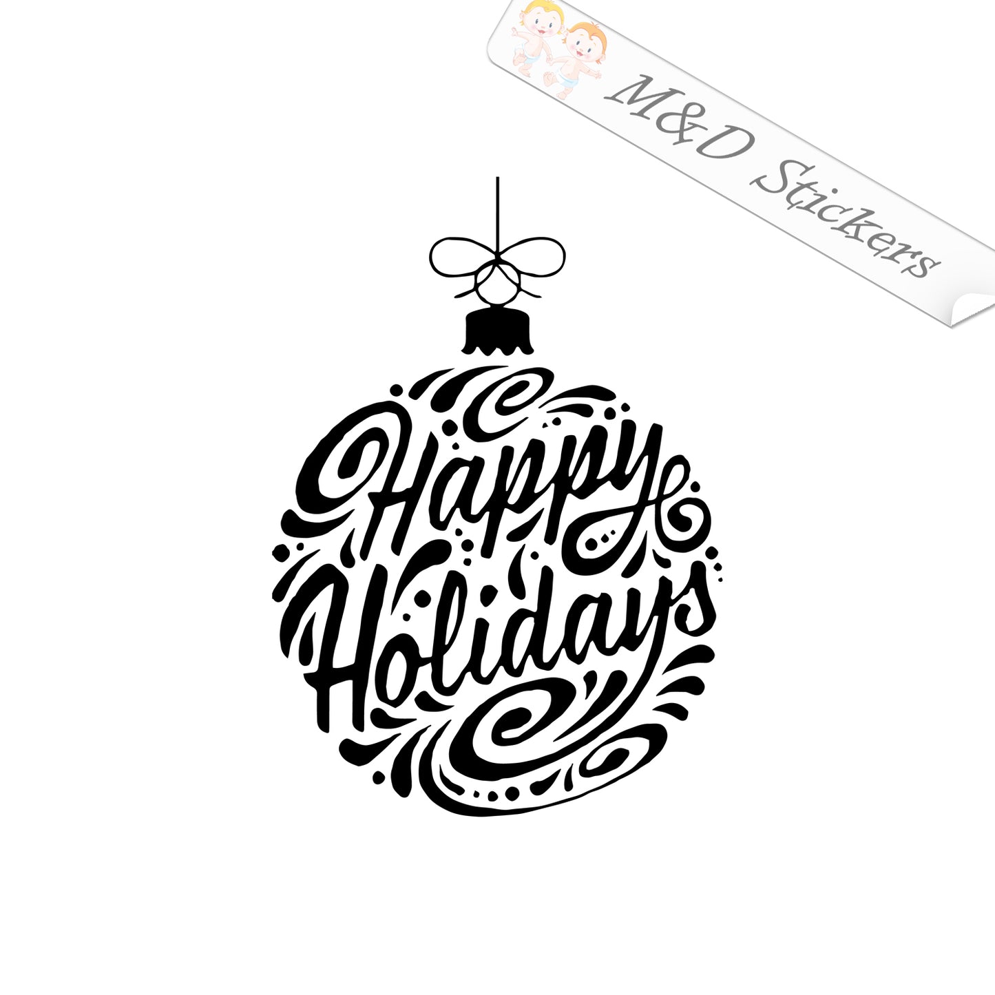 Auto Car Truck SUV Vinyl Decal Happy holidays Laptop Window 7"x7"