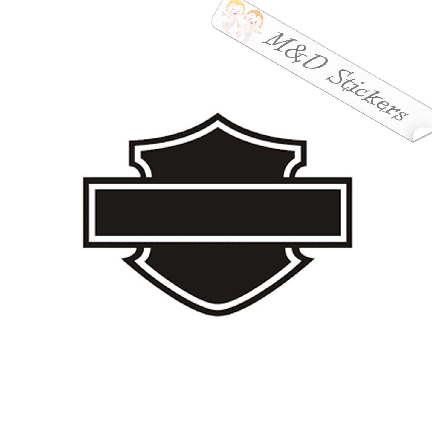 2x Harley outline filled Logo Vinyl Decal Sticker Different colors & size for Cars/Bikes/Windows