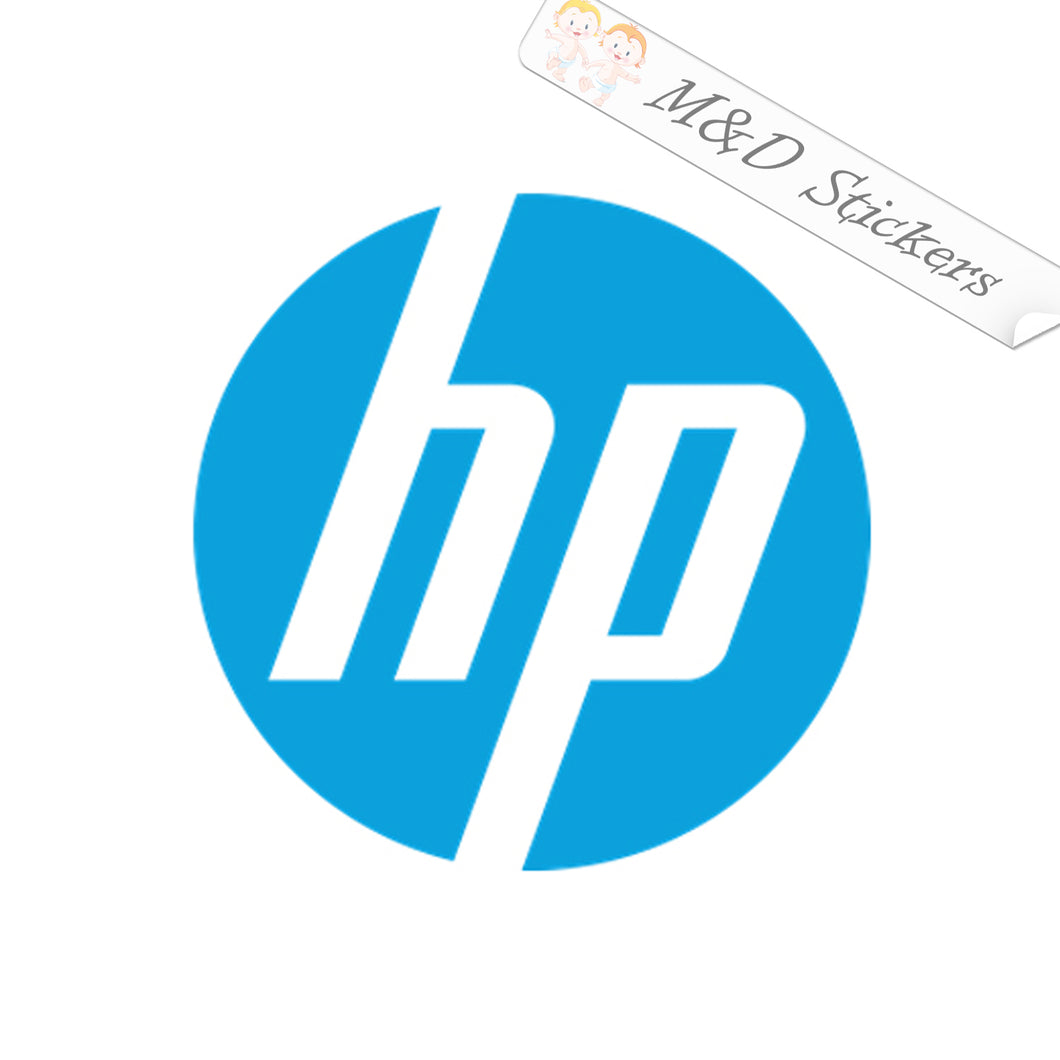 2x HP Logo Vinyl Decal Sticker Different colors & size for Cars/Bikes/Windows