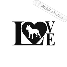 2x Love Pitbull Dog Vinyl Decal Sticker Different colors & size for Cars/Bikes/Windows
