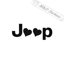 2x Love Jeep Vinyl Decal Sticker Different colors & size for Cars/Bikes/Windows