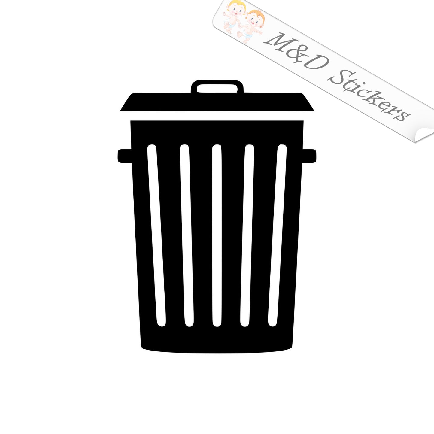 2x Trash can Vinyl Decal Sticker Different colors & size for Cars/Bikes/Windows