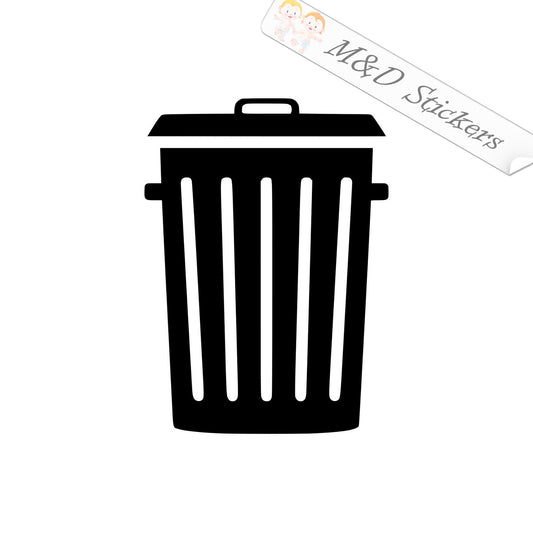 2x Trash can Vinyl Decal Sticker Different colors & size for Cars/Bikes/Windows