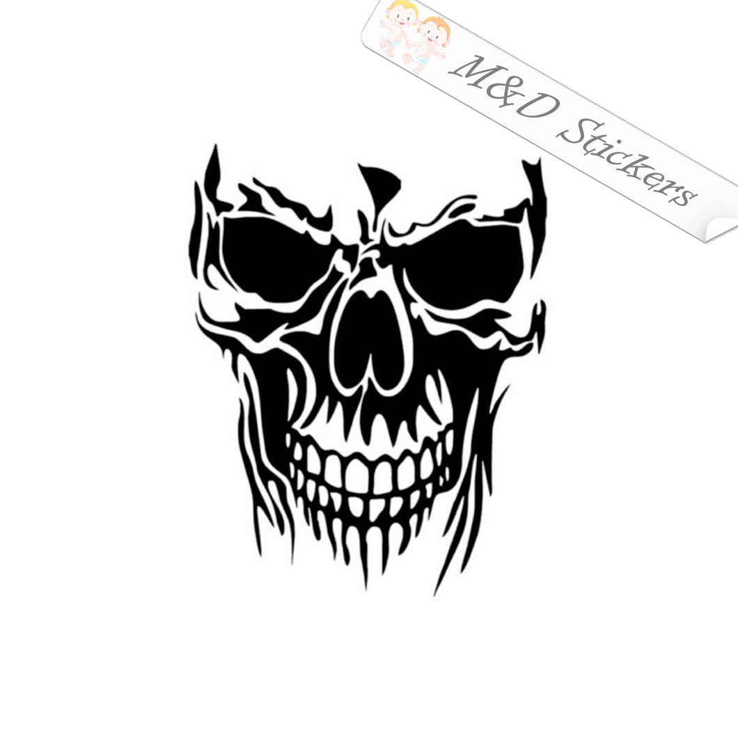 2x Skull Vinyl Decal Sticker Different colors & size for Cars/Bikes/Windows