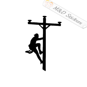 2x Electrician Lineman Vinyl Decal Sticker Different colors & size for Cars/Bikes/Windows
