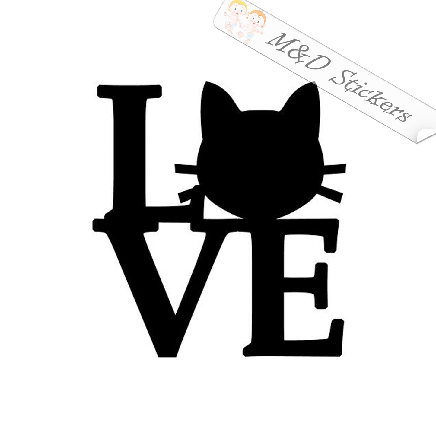 2x Cats Love Vinyl Decal Sticker Different colors & size for Cars/Bikes/Windows