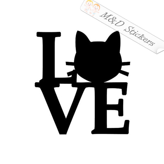 2x Cats Love Vinyl Decal Sticker Different colors & size for Cars/Bikes/Windows