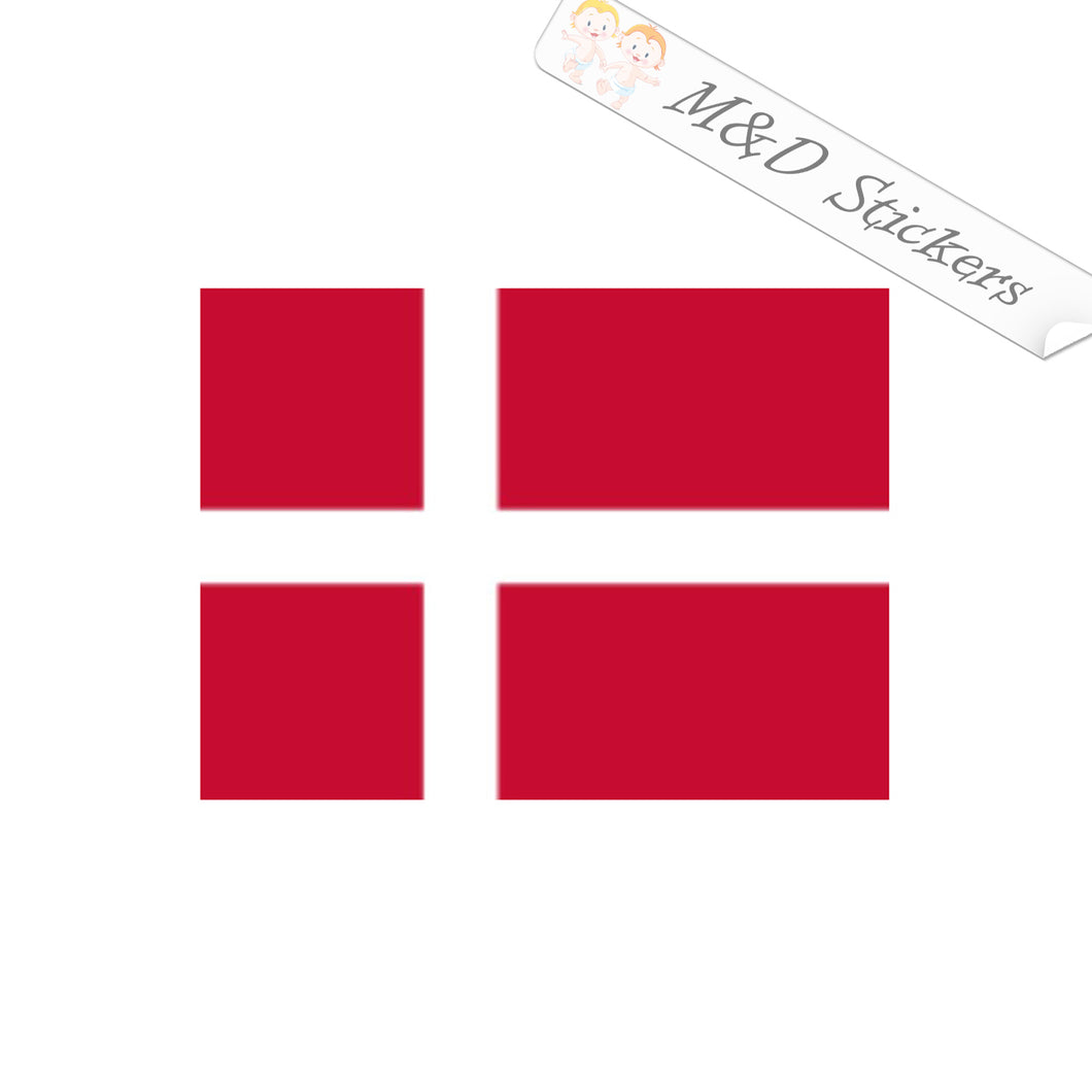 2x Denmark flag Vinyl Decal Sticker Different colors & size for Cars/Bikes/Windows
