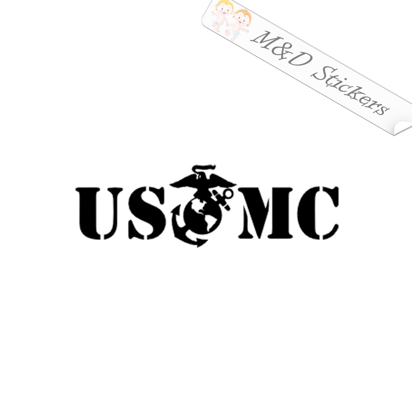 2x USMC Marines Vinyl Decal Sticker Different colors & size for Cars/Bikes/Windows