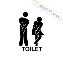 2x Toilet restroom funny sign Vinyl Decal Sticker Different colors & size for Cars/Bikes/Windows