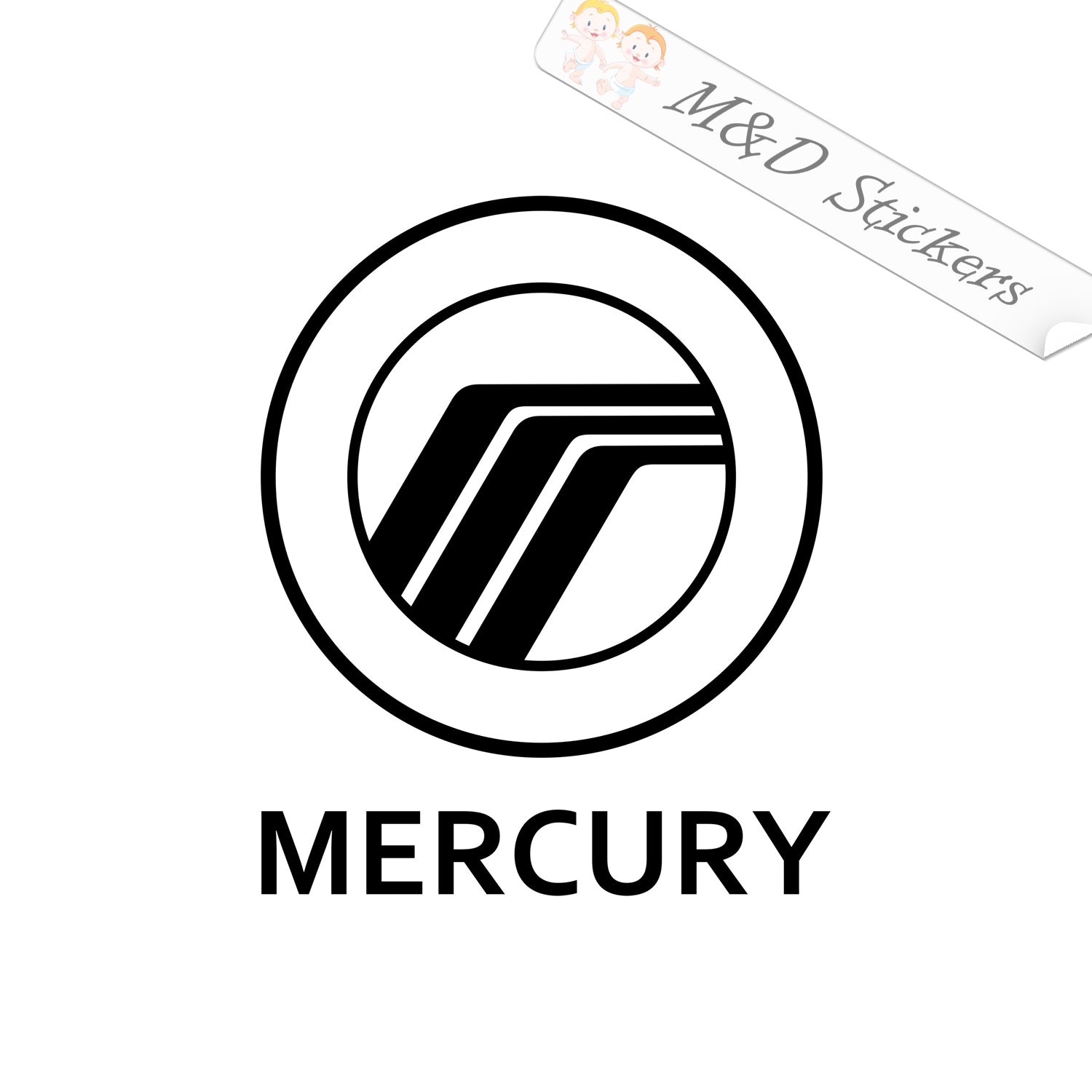 Mercury logo decal 2 wave cut vinyl | MercuryDecals.com