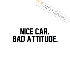 2x Nice Car Bad Attitude Vinyl Decal Sticker Different colors & size for Cars/Bikes/Windows