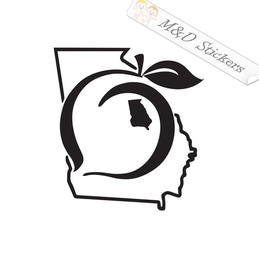 2x Georgia Peach State Borders Vinyl Decal Sticker Different colors & size for Cars/Bikes/Windows