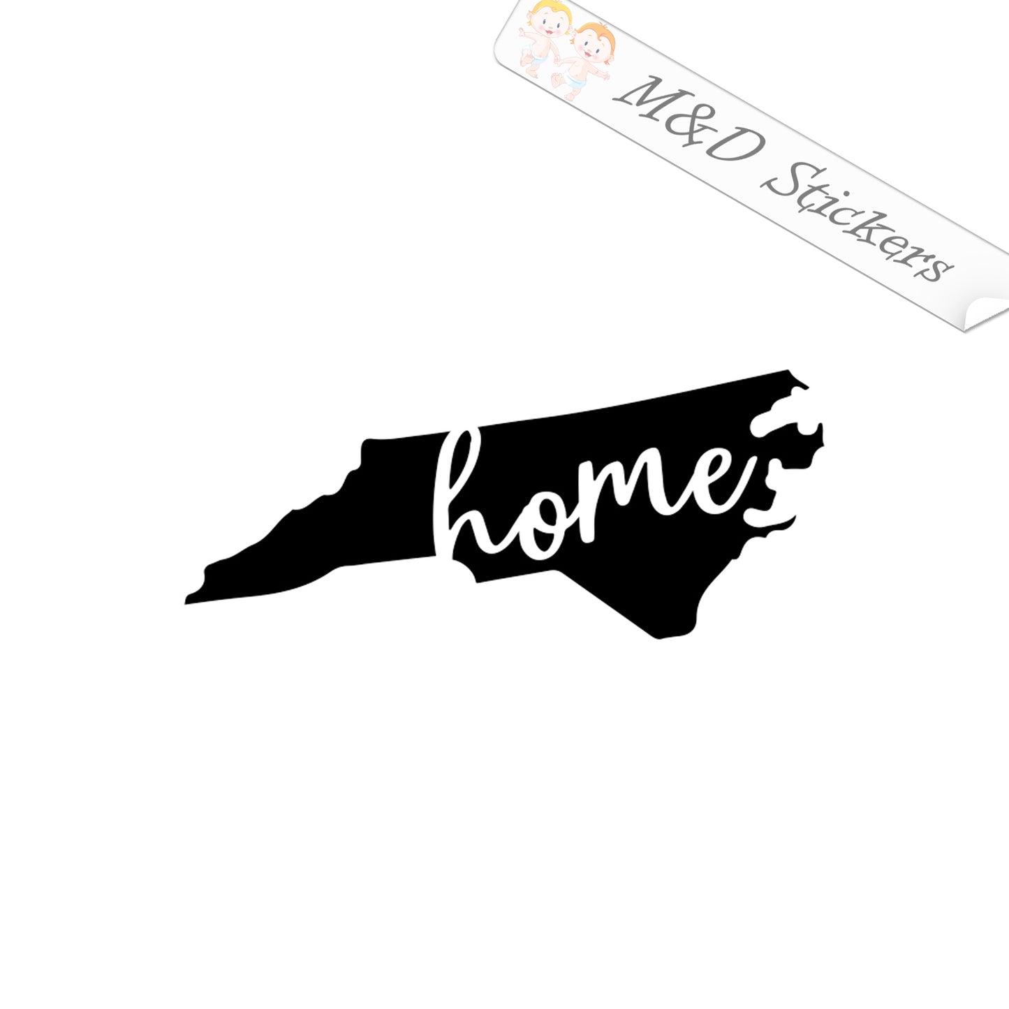 2x North Carolina State Borders Shape Home Vinyl Decal Sticker Different colors & size for Cars/Bikes/Windows