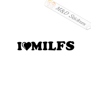 2x I love MILFs Vinyl Decal Sticker Different colors & size for Cars/Bikes/Windows