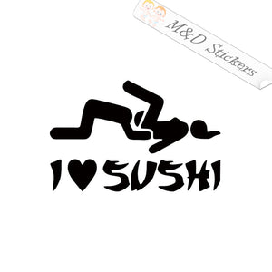 2x I love sushi Vinyl Decal Sticker Different colors & size for Cars/Bikes/Windows
