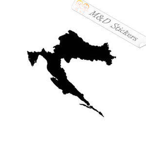 2x Croatia country shape Vinyl Decal Sticker Different colors & size for Cars/Bikes/Windows