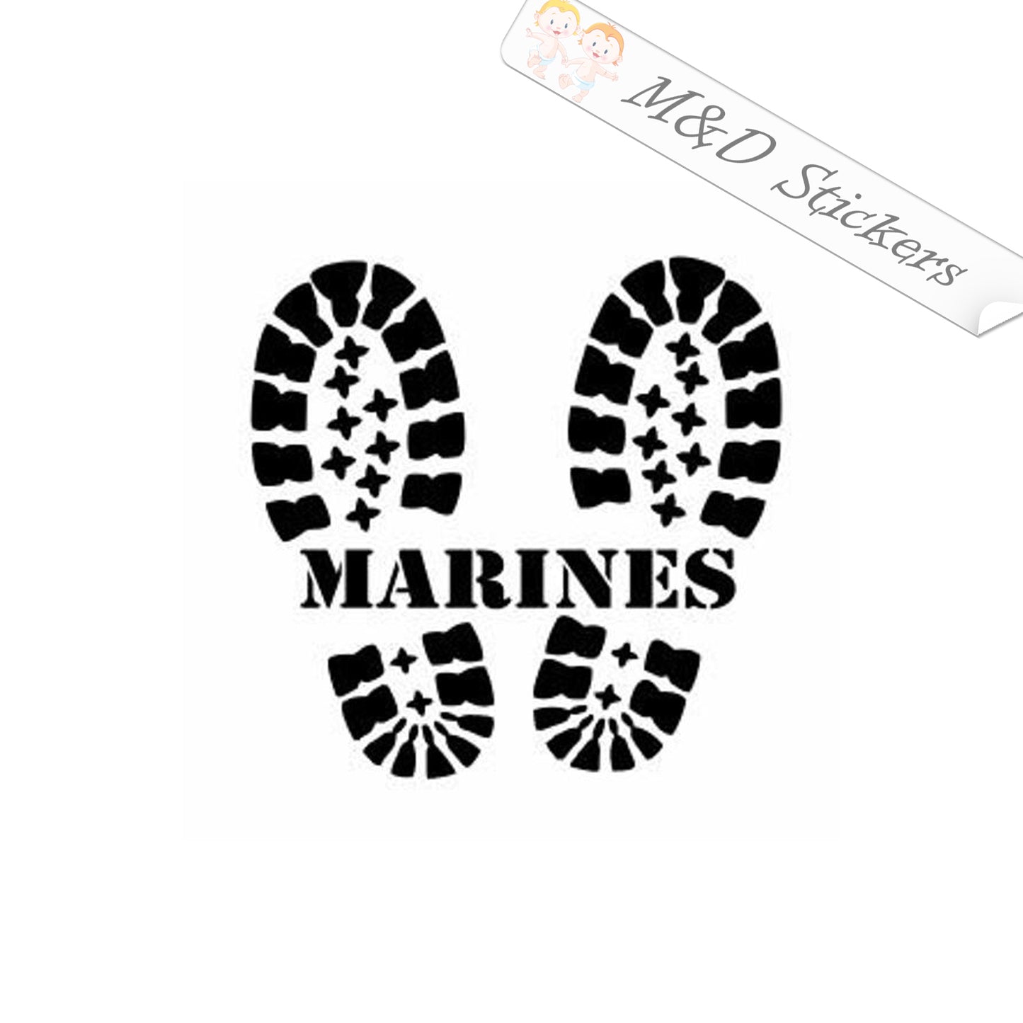 2x USMC Marines Vinyl Decal Sticker Different colors & size for Cars/Bikes/Windows