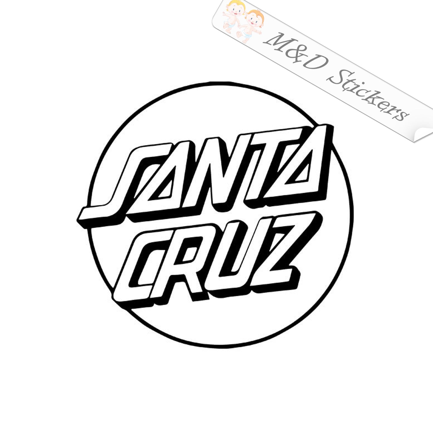 2x Santa Cruz Logo Vinyl Decal Sticker Different colors & size for Cars/Bikes/Windows