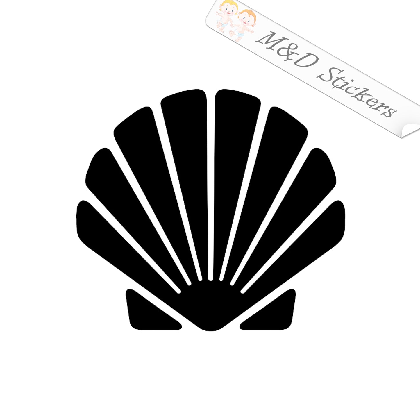 2x Seashell Vinyl Decal Sticker Different colors & size for Cars/Bikes/Windows